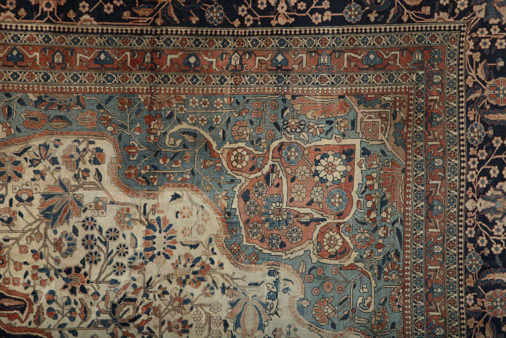 Persian Kashan Mohtasham Carpet, circa 1870 For Sale at 1stdibs