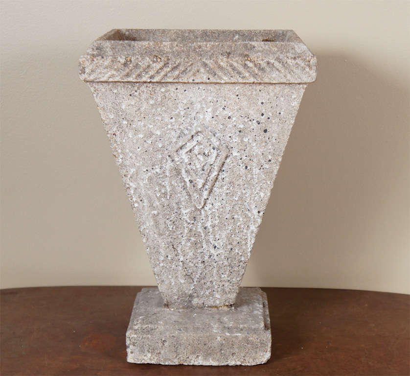 Triangular Stone Vase, France 1940's, unusual shaped garden vase from 1940's France.