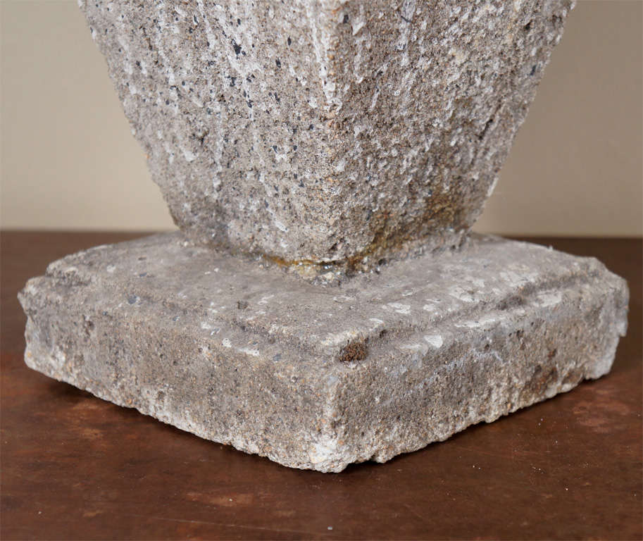 Triangular Stone Vase, France 1940's In Good Condition In Hudson, NY