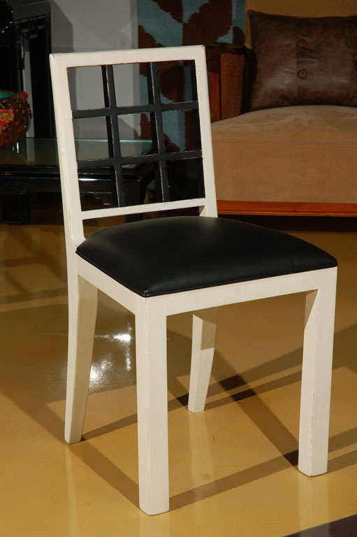 Hungarian Modern Black and White Chair In Good Condition For Sale In Beverly Hills, CA