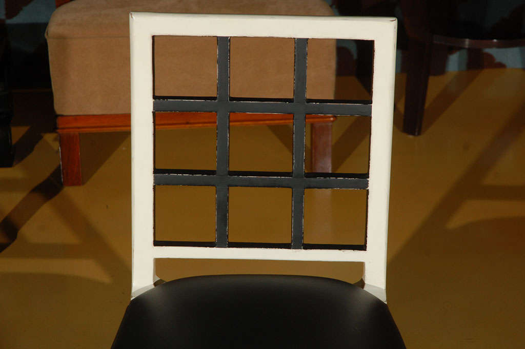 Mid-20th Century Hungarian Modern Black and White Chair For Sale