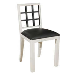 Hungarian Modern Black and White Chair