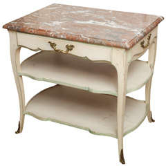 A Louis XV Style Gilt Metal Mounted Painted Side Table