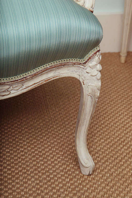 Painted A Pair of Louis XV Style Fauteuils