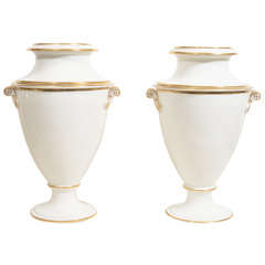 Pair of Nast Porcelain White and Gilt Ice Pails