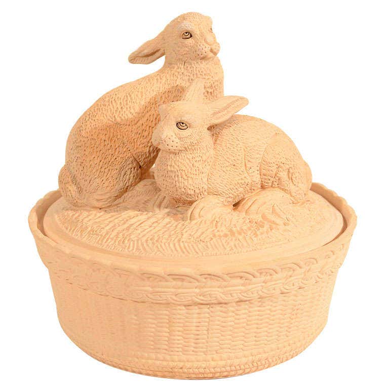 Game Pie Dish with Rabbits at 1stDibs