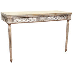 Louis XVI Console with Pierced Apron and Fluted Legs