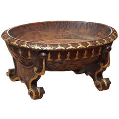 19th Century Carved and Gilded Jardiniere on Snail Toe Feet