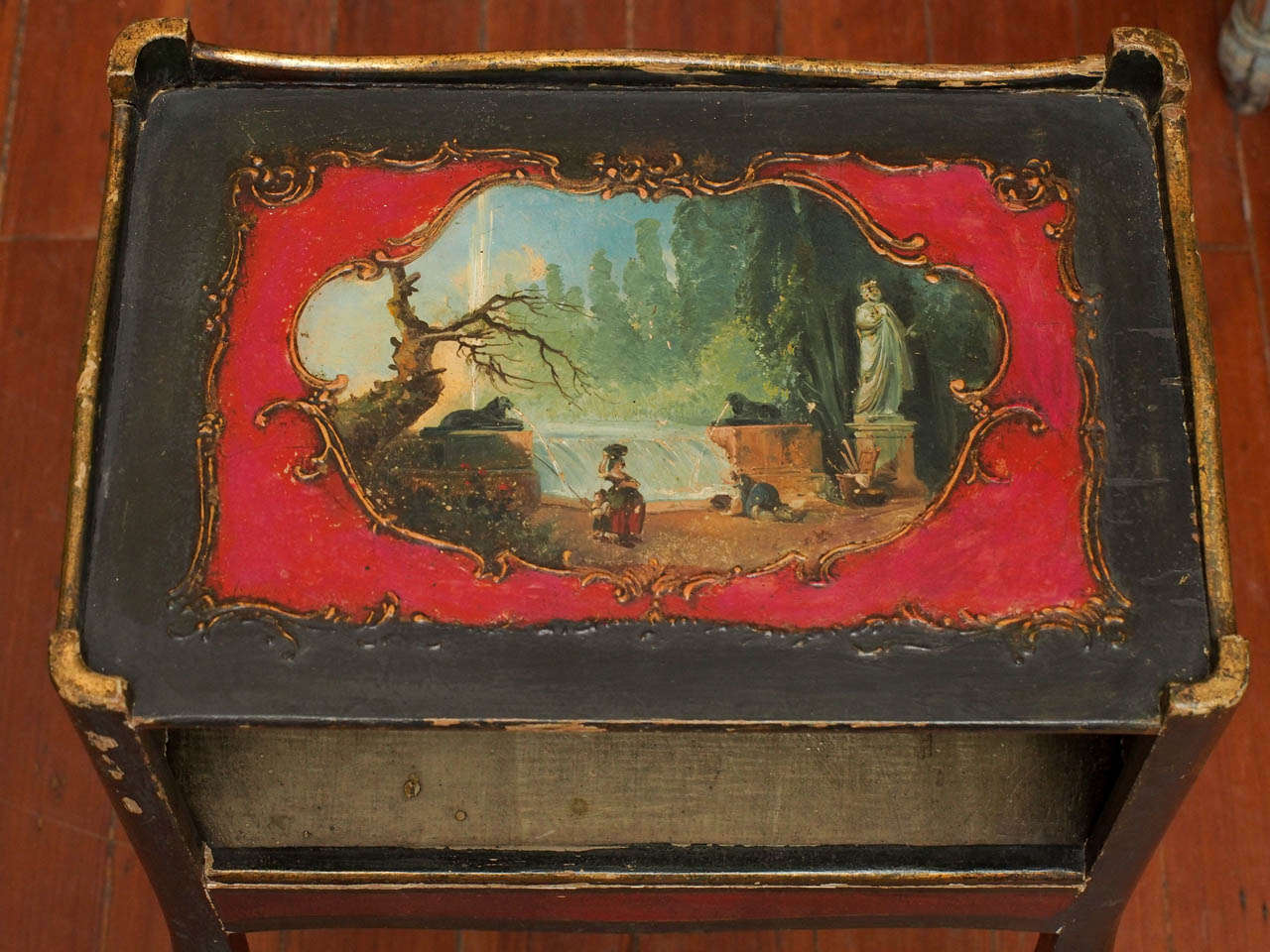 French Louis XV Style Polychrome Side Table or Chevet
