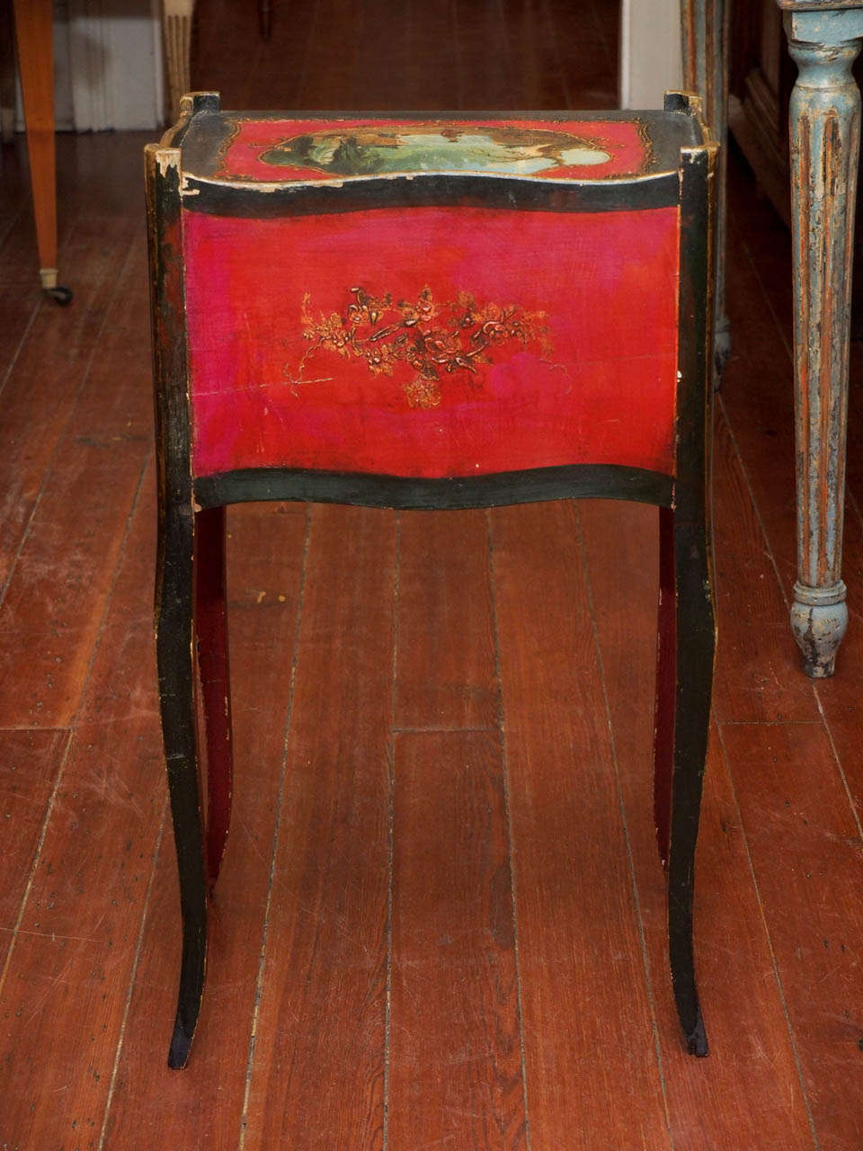 Louis XV Style Polychrome Side Table or Chevet 1
