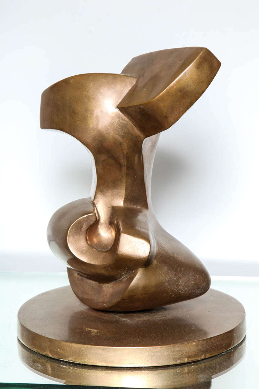 Padovano Bronze Abstracted Figural Sculpture