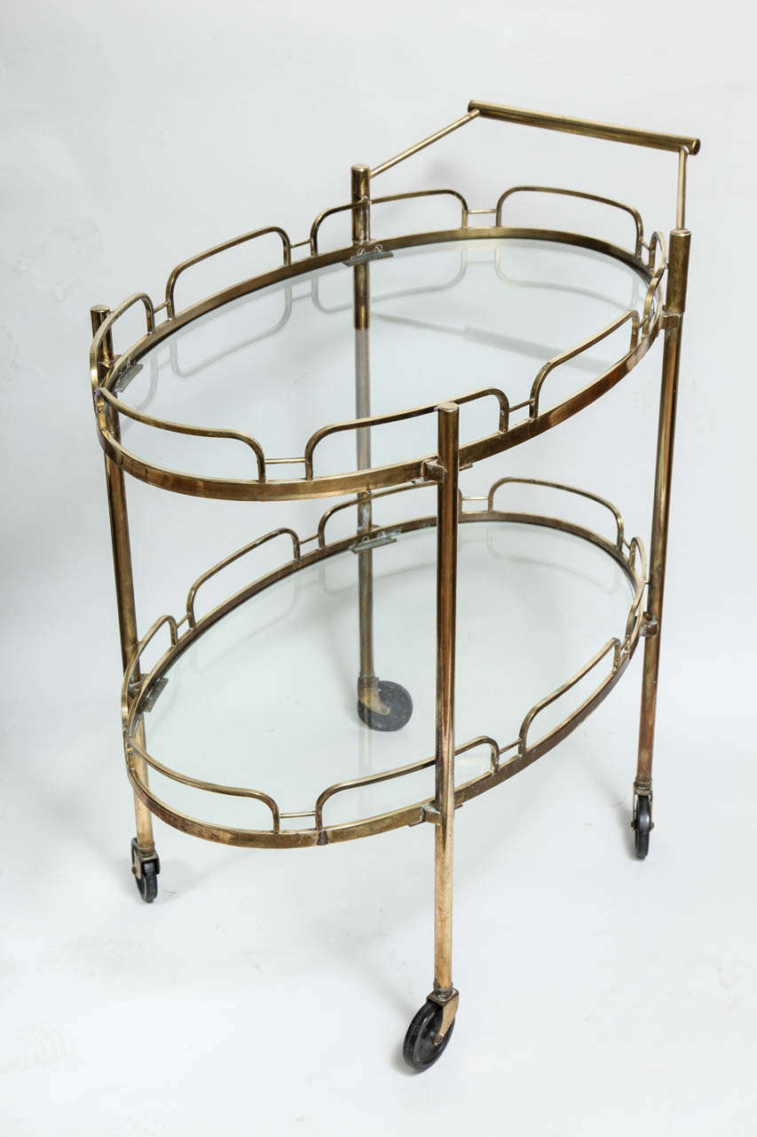 Brass Two Tier Bar Cart