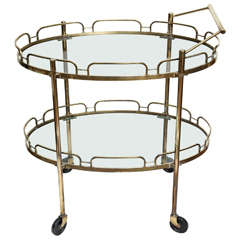 Brass Two Tier Bar Cart