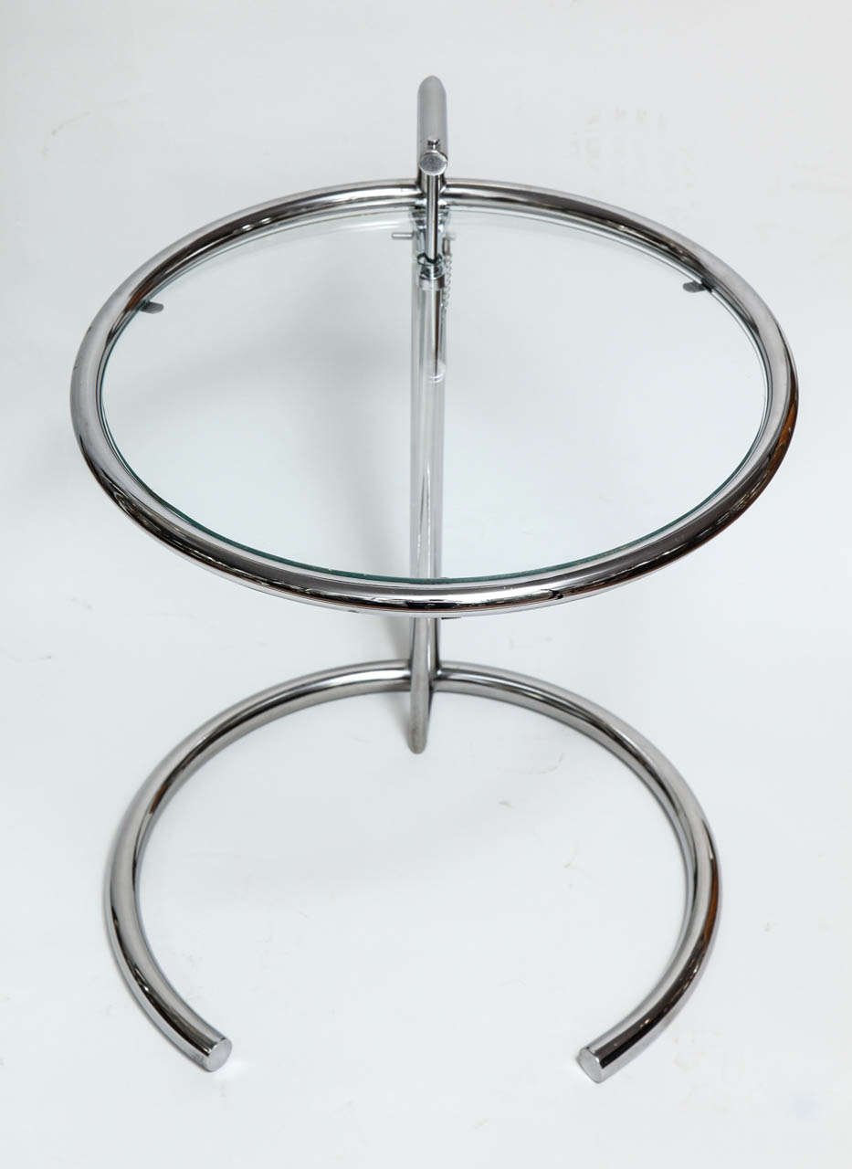 Eileen Grey Adjustable Circular Side Tables In Excellent Condition In New York, NY