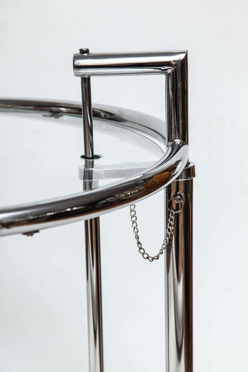 Glass Eileen Grey Adjustable Circular Side Tables