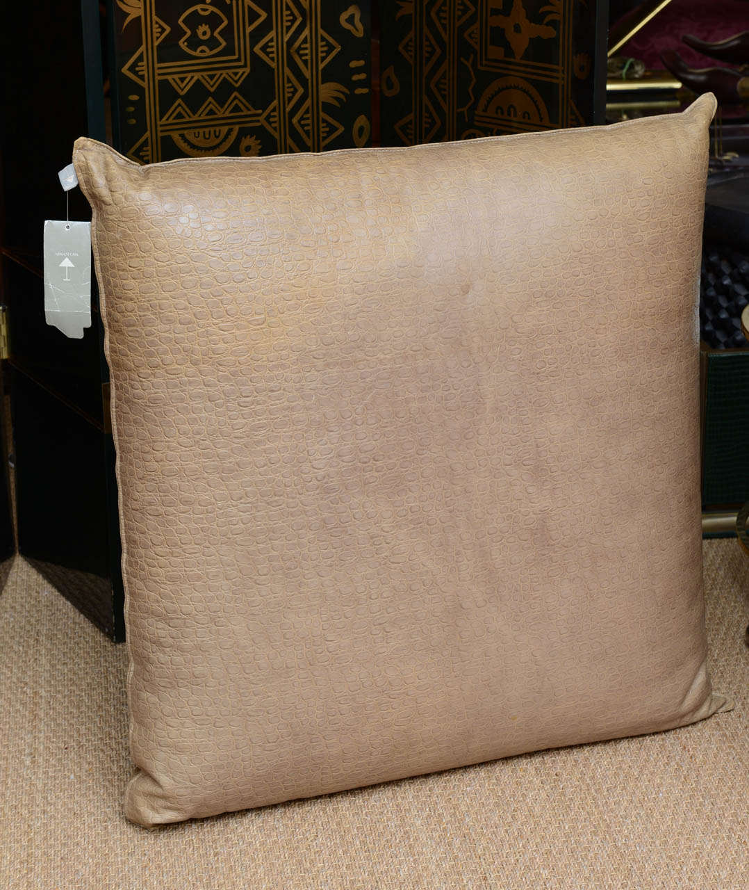 Italian Gigantic Leather Armani Pillow