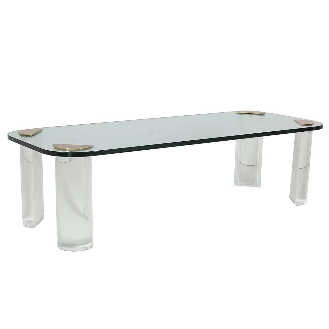 Lucite and Glass Cocktail Table For Sale