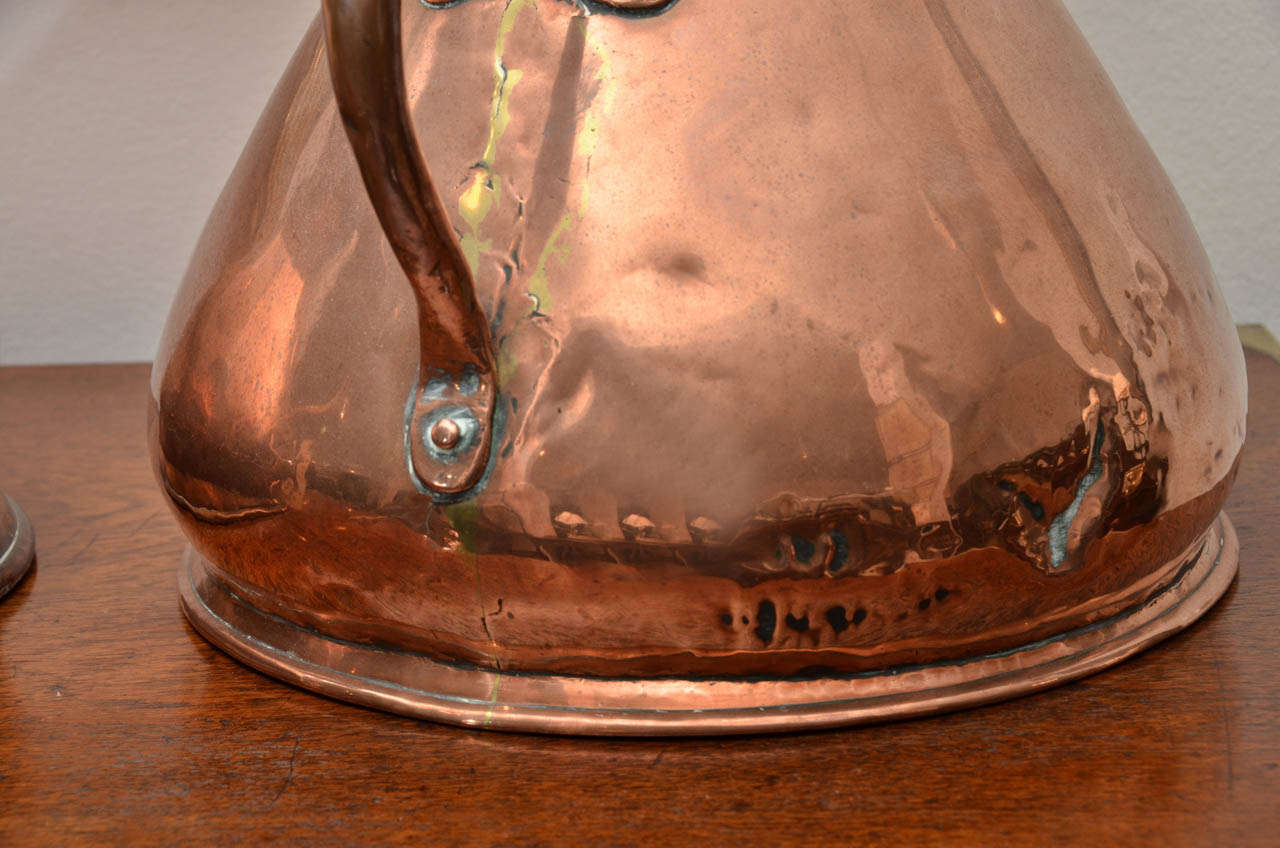 Matched Set of 19th Century Copper Pitchers 'Stamped' For Sale 2