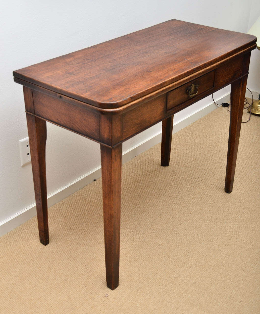 Oak 19th Century Gateleg Folding Tea Table For Sale