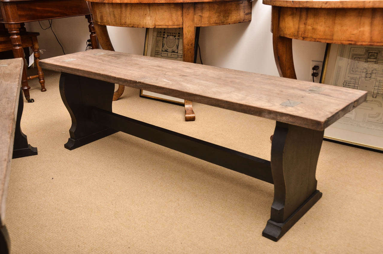 English 1900's Pair of Estate-Made Walnut Benches