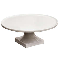 19th Century Glazed Pottery Cake Stand