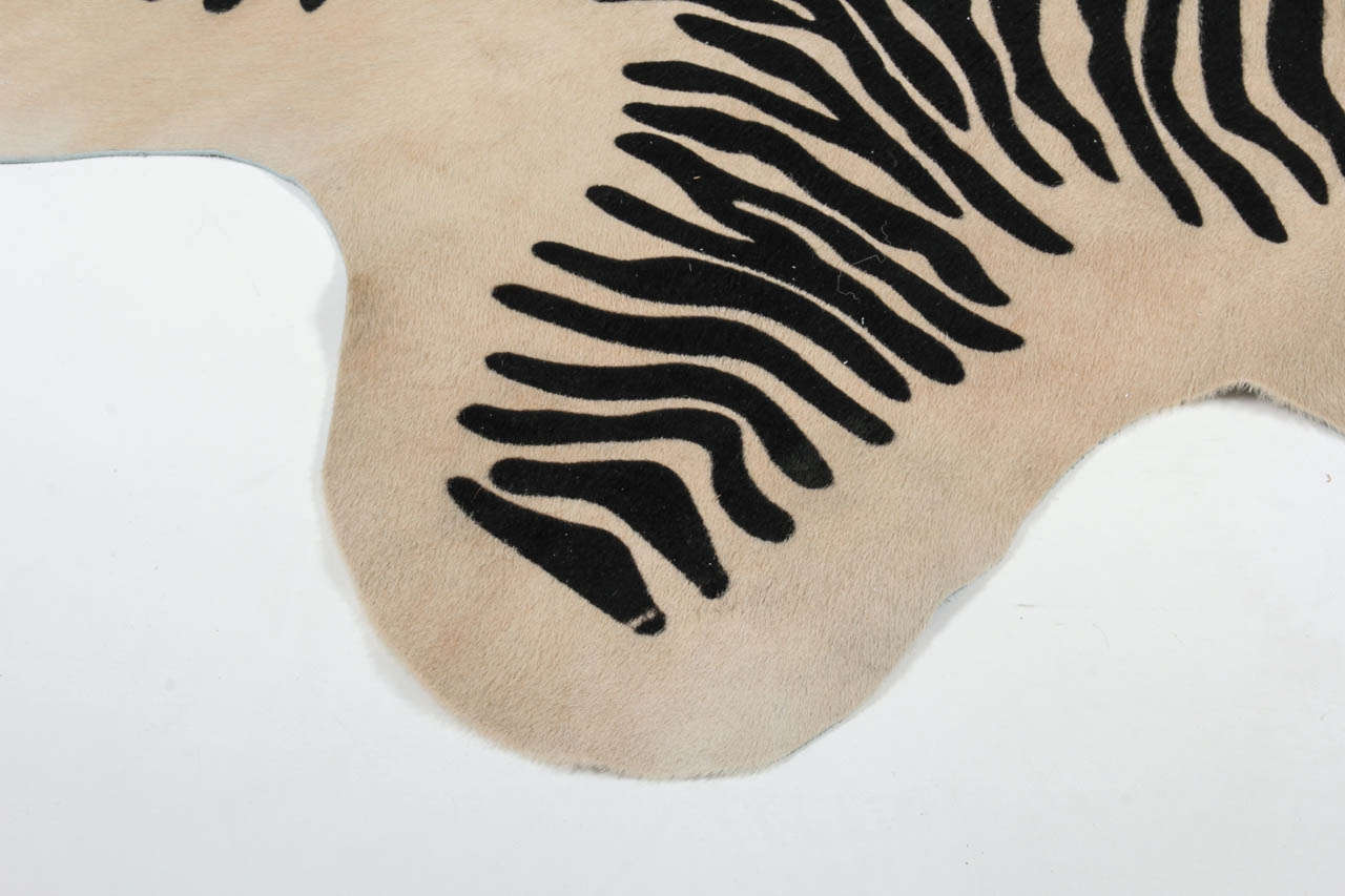 Zebra Printed Brazilian Cowhide In Excellent Condition In New York, NY