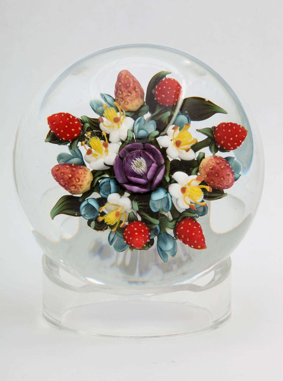 Clinton Smith Flower And Fruit Bouquet Paperweight