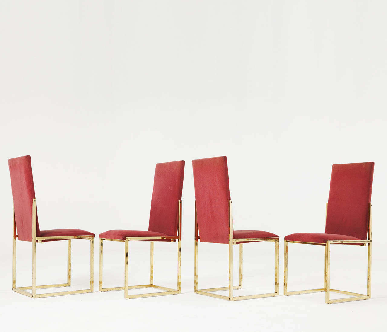 Italian Romeo Rega Centre Table and Chairs in Chrome and Brass