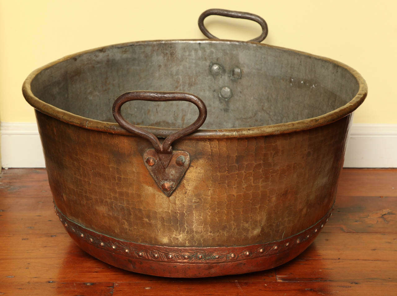 large copper log bucket