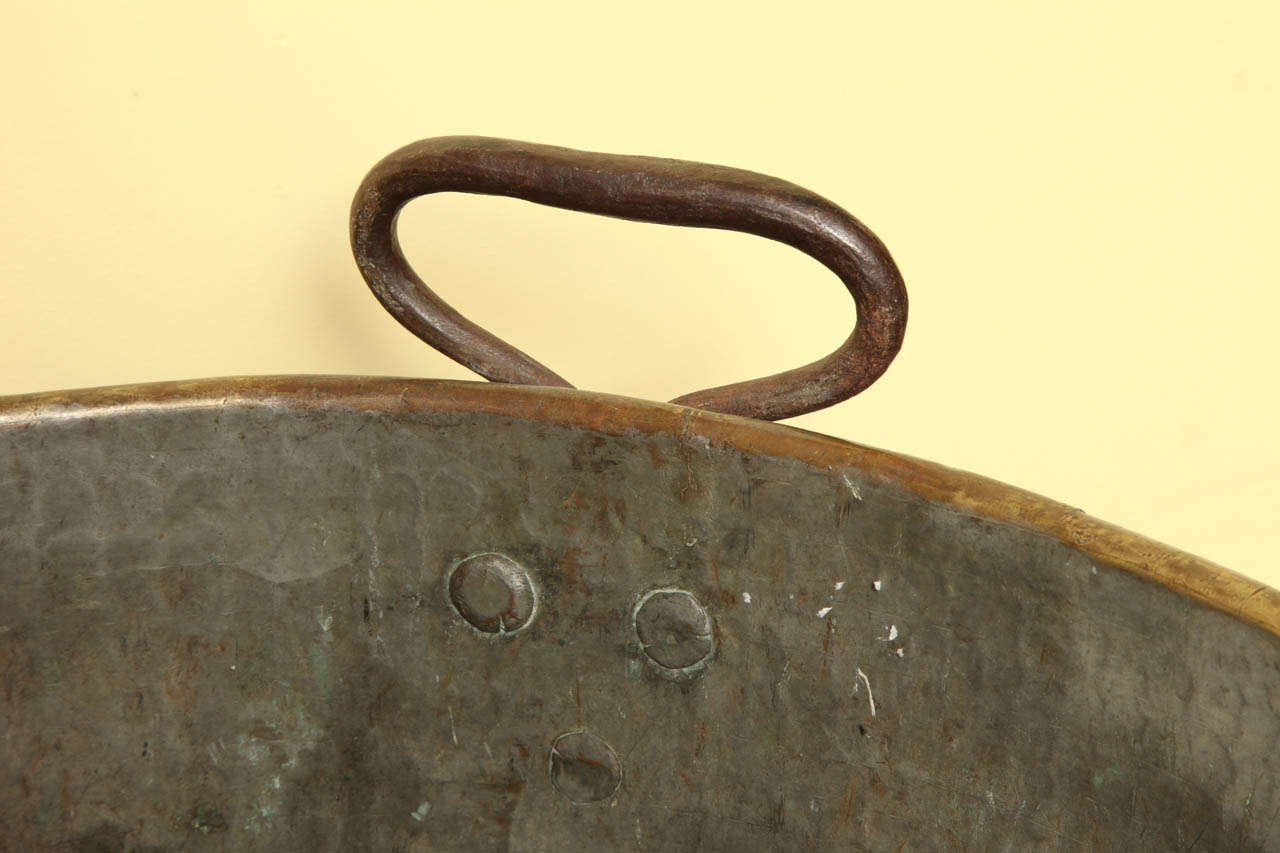 Large Scale Hand Hammered and Riveted Copper & Brass Log Bucket c.1860 2
