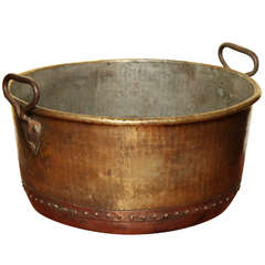 Large Scale Hand Hammered and Riveted Copper & Brass Log Bucket c.1860