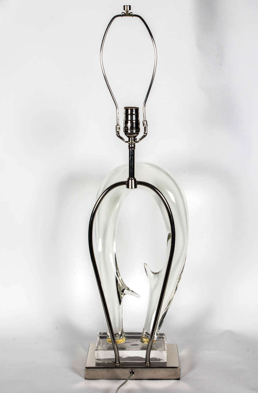 20th Century Seguso Sculptural Murano Glass Lamps For Sale