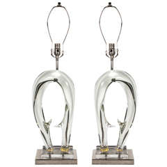 Seguso Sculptural Murano Glass Lamps 7