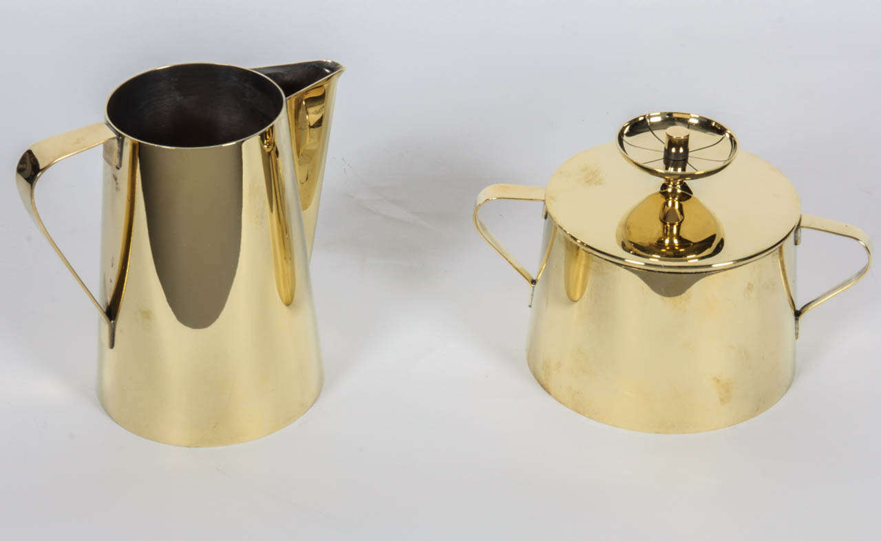 20th Century Tommi Parzinger Brass Coffee Service