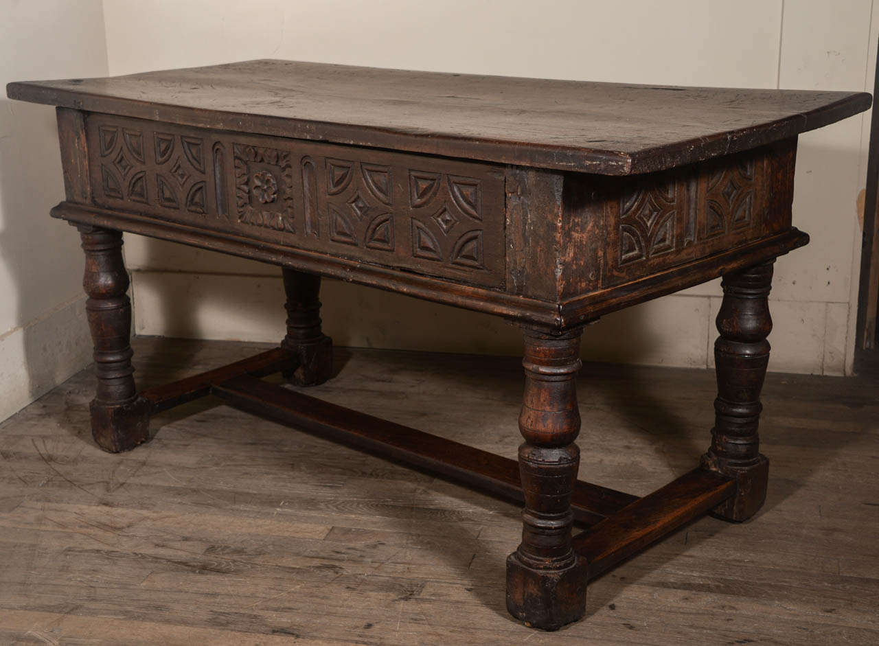 Early 18th Century Carved Walnut Table 1