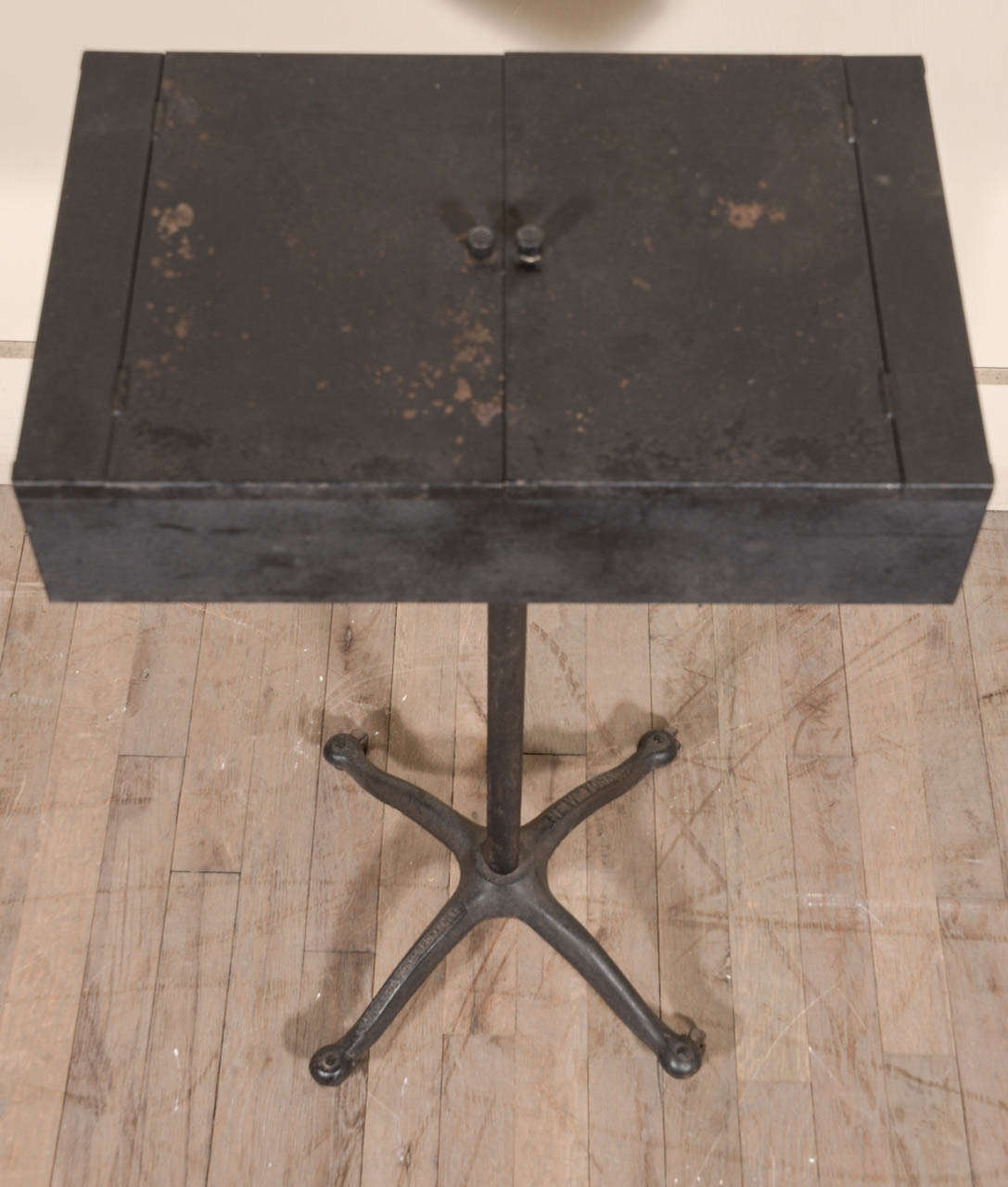 20th Century Metal Makeup Case on Wheeled Stand