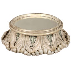 Round Painted Mirrored Table Plateau