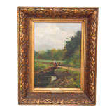 Antique 19th  Century  Landscape  Painting  by Giuseppe Levis