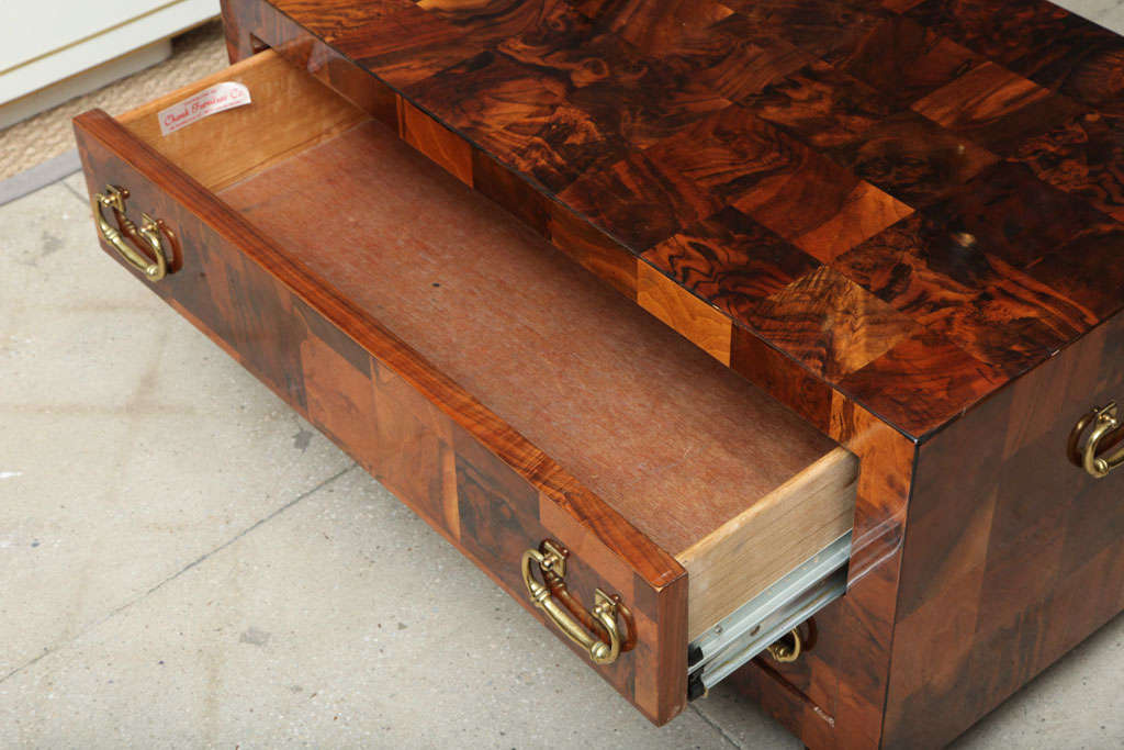 Charak Burled Walnut & Brass Chest of Drawers 1