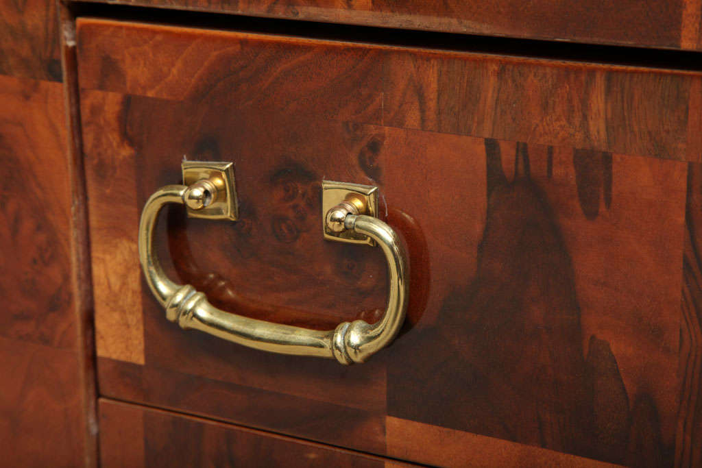 Charak Burled Walnut & Brass Chest of Drawers 3