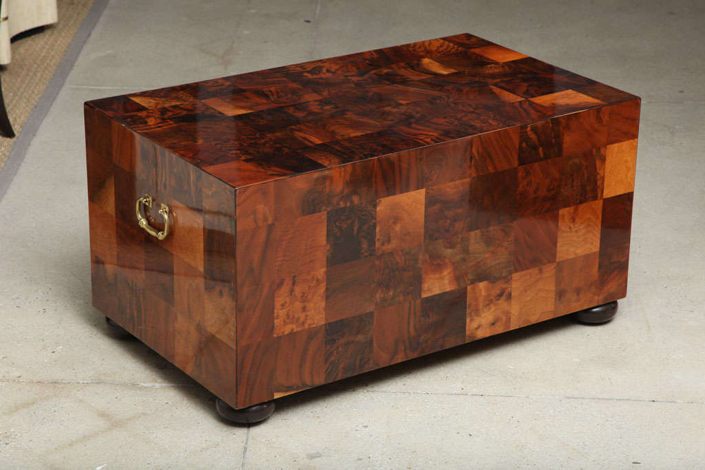 Charak Burled Walnut & Brass Chest of Drawers 6