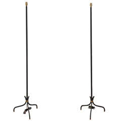 Pair of Jacques Adnet 1950s Floor Lamp