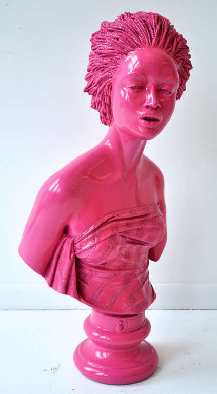 Hot pink resin Aphrodite bust
