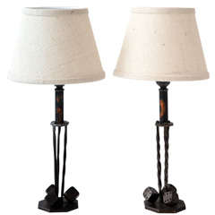 Pair of French Dice Lamps