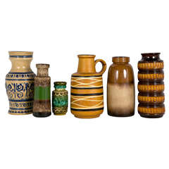 Collection Of West German Pottery Vases