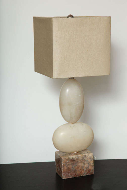 Italian Alabaster and Marble Lamp, 1960s