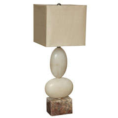 Vintage Italian Alabaster and Marble Lamp, 1960s
