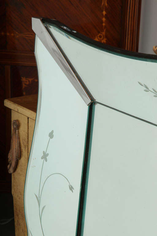 Large Art Deco Etched Mirror at 1stDibs etched mirror art