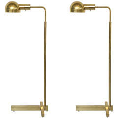 Pair of Brass Floor Lamps in the style of Cedric Hartman