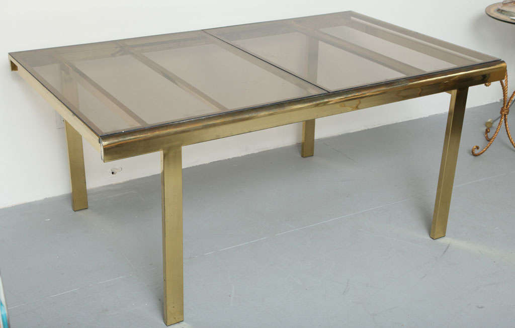 Brass Extending Dining Table by DIA at 1stDibs glass and brass dining
